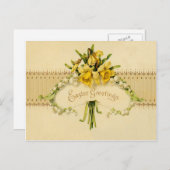 谷イースターのスイセンのラッパスイセンユリ シーズンポストカード (正面/裏面)