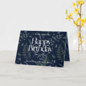谷エレガントのダークブルーリリー誕生日カード カード (黄色い花)