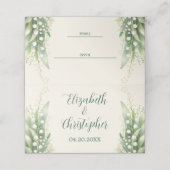 谷エレガントのユリの花結婚の プレイスカード (外部開封)