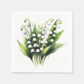 谷エレガントのリリー水の色フローラ スタンダードカクテルナプキン (正面)