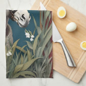 谷エレガントの花のロバとユリ キッチンタオル (四つ折り)