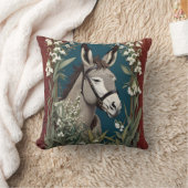 谷エレガントの花のロバとユリ クッション (ブランケット)