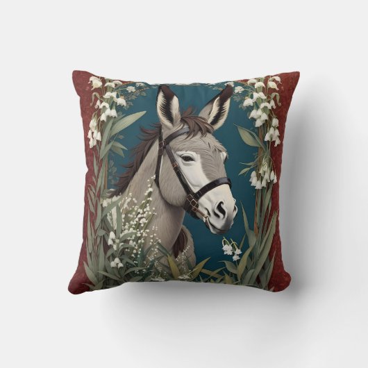 谷エレガントの花のロバとユリ クッション (裏面)