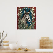 谷エレガントの花のロバとユリ ポスター (キッチン)