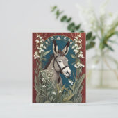 谷エレガントの花のロバとユリ ポストカード (スタンド正面)