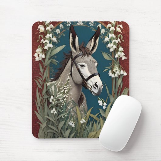 谷エレガントの花のロバとユリ マウスパッド (マウス)