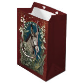 谷エレガントの花のロバとユリ ミディアムペーパーバッグ (正面アングル)