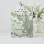 谷カスタマイズ可能なRSVPカードのユリ 出欠カード (スタンド正面)