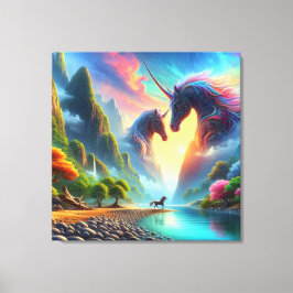 谷威厳のあるでのカラフル出会いエレガント- キャンバスプリント