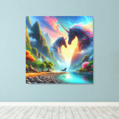 谷威厳のあるでのカラフル出会いエレガント- キャンバスプリント (インサイチュ (ウッドフロア))