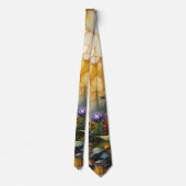 谷川のほとりの紫の花 ネクタイ (裏面)