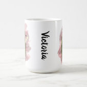 谷幸せのユリパーソナライズされたー コーヒーマグカップ (中央)