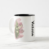 谷幸せのユリパーソナライズされたー コーヒーマグカップ (正面左)