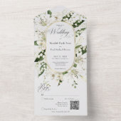 谷素朴フローラ白QRコードのリリー オールインワン招待状 (内側)