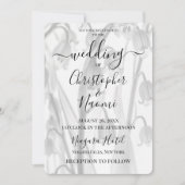 谷花の独自のB&W X線リリーを作成 招待状 (正面)