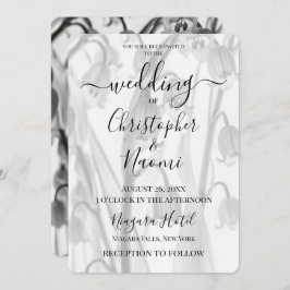 谷花の独自のB&W X線リリーを作成 招待状