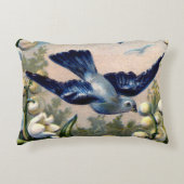 谷鳥のヴィンテージのブルーバードの花ユリ アクセントクッション (正面)