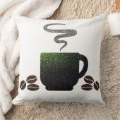 豆が付いているコーヒー クッション (ブランケット)