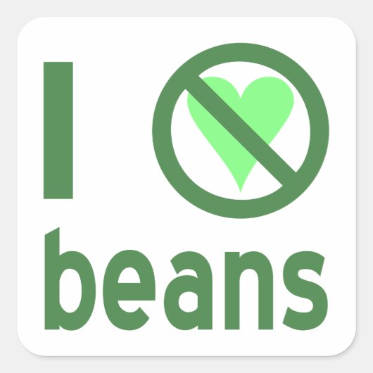 豆が嫌い グリーンテキスト スクエアシール (正面)