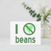 豆が嫌い グリーンテキスト ポストカード (スタンド正面)