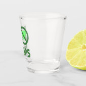 豆が嫌い - 緑のテキスト ショットグラス (右)