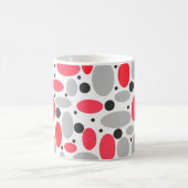 豆とエンドウ色の赤い灰色の白い模様 コーヒーマグカップ (中央)