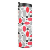 豆とエンドウ色の赤い灰色の白い模様 タンブラー (回転右)