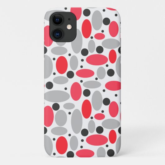 豆とエンドウ色の赤い灰色の白い模様 Case-Mate iPhoneケース (裏面)