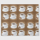 豆とチョコレートを入れたコーヒーカップ ラッピングペーパー (フラット)