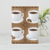 豆とチョコレートを入れたコーヒーカップ 招待状 (スタンド正面)