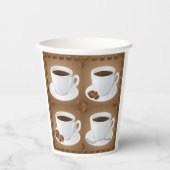 豆とチョコレートを入れたコーヒーカップ 紙コップ (正面)