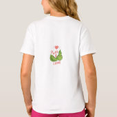 「豆と愛」デザインのキッズTシャツ Tシャツ (裏面)