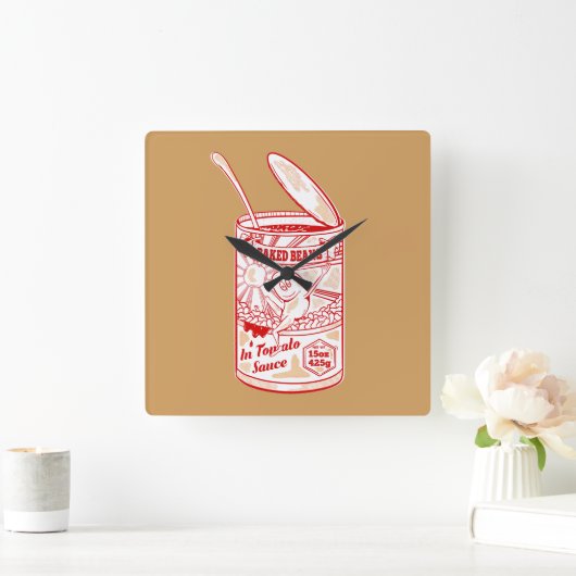 豆のす焼いたず スクエア壁時計 (ホーム)