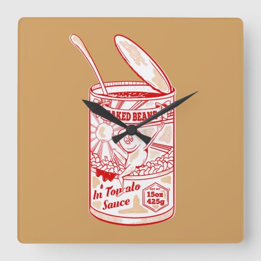 豆のす焼いたず スクエア壁時計 (正面)