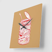 豆のす焼いたず スクエア壁時計 (傾斜)