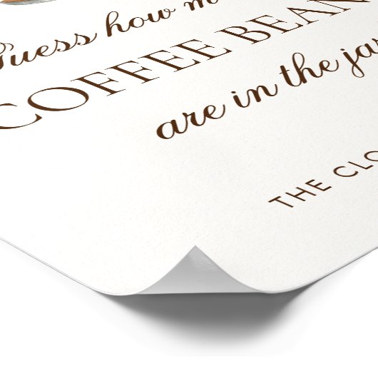 豆のコーヒーブライダルシャワーのゲームの数 ポスター (角)