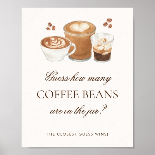 豆のコーヒーブライダルシャワーのゲームの数 ポスター (正面)