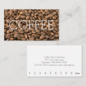 豆のシンプルで大きい単語のコーヒーロイヤリティ ロイヤリティカード (正面/裏面)