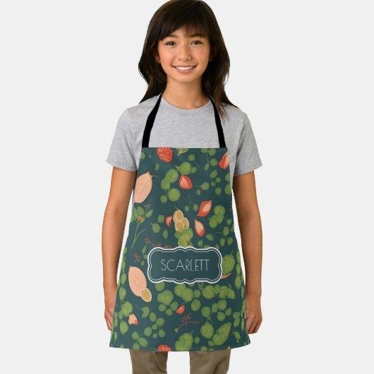 豆のフローラカラフルパタパーソナライズされたーン エプロン (インサイチュ)