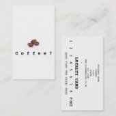 豆のロゴのロイヤリティの喫茶店カード ロイヤリティカード (正面/裏面)