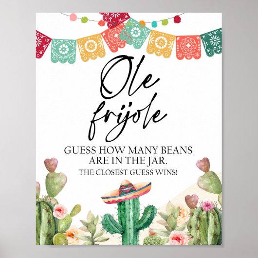 豆の数を当ててみよう オレ・フリホーレ シャワーパーティゲーム ポスター (正面)