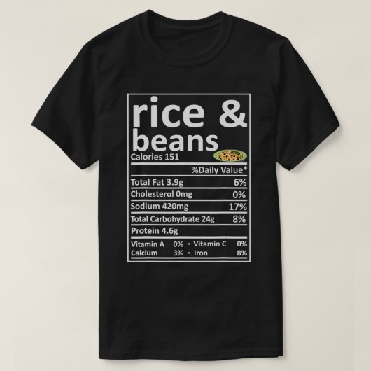 豆の栄養食品の事実感謝祭コスト Tシャツ (デザイン正面)