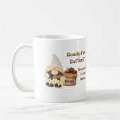 豆の格言とバッグでコーヒーの準備 コーヒーマグカップ (左)