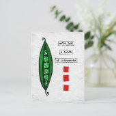 豆はがき – おもしろい野菜 – 内向 ポストカード (スタンド正面)