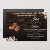 豆は素朴なモダンコエレガントヒ結婚ー 招待状 (正面/裏面)