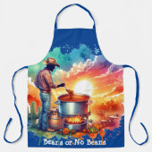 豆またはNo Beans Chili料理カウボーイ1 エプロン (正面)