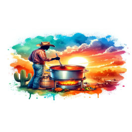 豆またはNo Beans Chili料理カウボーイ1 エプロン