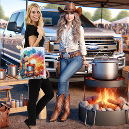 豆またはNo Beans Chili料理カウボーイ1 カスタム トートバッグ