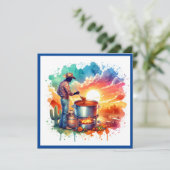 豆またはNo Beans Chili料理カウボーイ1 カスタム 招待状 (スタンド正面)