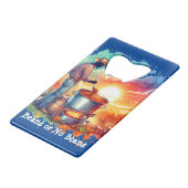 豆またはNo Beans Chili料理カウボーイ1 クレジットカード栓抜き (正面アングル)